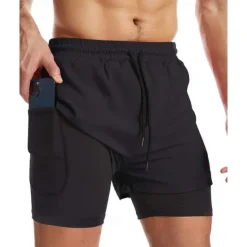 Discount OUKU Men's Swim Trunks Swim Shorts Board Shorts Color Block Quick dry Breathable With Compression Liner with Towel Loop Vacation Beach Hawaiian Casual Black