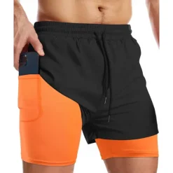 Discount OUKU Men's Swim Trunks Swim Shorts Board Shorts Color Block Quick dry Breathable With Compression Liner with Towel Loop Vacation Beach Hawaiian Casual Black