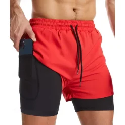Discount OUKU Men's Swim Trunks Swim Shorts Board Shorts Color Block Quick dry Breathable With Compression Liner with Towel Loop Vacation Beach Hawaiian Casual Black