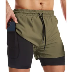 Discount OUKU Men's Swim Trunks Swim Shorts Board Shorts Color Block Quick dry Breathable With Compression Liner with Towel Loop Vacation Beach Hawaiian Casual Black