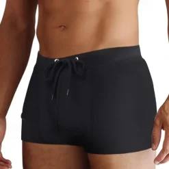 Online OUKU Men's Swim Trunks Swim Shorts Swimwear Bottoms Drawstring Swimming Surfing Beach Water Sports Solid Colored Summer Spring Black