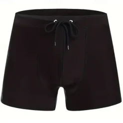 Online OUKU Men's Swim Trunks Swim Shorts Swimwear Bottoms Drawstring Swimming Surfing Beach Water Sports Solid Colored Summer Spring Black