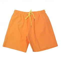 Online OUKU Men's Swim Trunks Swim Shorts Quick Dry Water Reactive Board Shorts Bathing Suit with Pockets Mesh Lining Drawstring Swimming Surfing Beach Water Sports Solid Colored Summer Orange