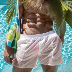 Online OUKU Men's Swim Trunks Swim Shorts Quick Dry Board Shorts Bathing Suit with Pockets Transparent Swimming Surfing Beach Water Sports Solid Colored Summer