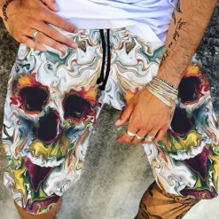 Discount OUKU Men's Swim Trunks Swim Shorts Board Shorts Summer Shorts Beach Shorts Drawstring Elastic Waist 3D Print Graphic Quick Dry Soft Short Casual Daily Holiday Hawaiian Dark Brown Black-White Micro-elastic