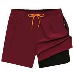 Discount OUKU Men's Swim Trunks Swim Shorts Board Shorts Bottoms Drawstring 2 in 1 with Pockets Swimming Surfing Beach Water Sports Solid Colored Summer Spring