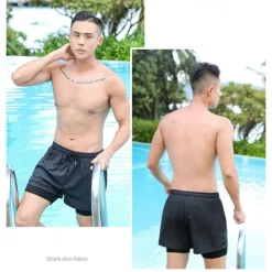 Best OUKU Men's Swim Trunks Swim Shorts Quick Dry Lightweight Board Shorts Bathing Suit with Pockets Compression Liner Drawstring Swimming Surfing Beach Water Sports Solid Colored Summer