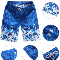 Online OUKU Men's Swim Trunks Swim Shorts Lightweight Quick Dry Bottoms Drawstring with Pockets Swimming Surfing Beach Water Sports Printed Spring Summer Autumn / Fall