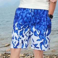 Online OUKU Men's Swim Trunks Swim Shorts Lightweight Quick Dry Bottoms Drawstring with Pockets Swimming Surfing Beach Water Sports Printed Spring Summer Autumn / Fall