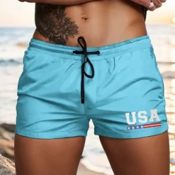 Clearance OUKU Men's Swim Trunks Swim Shorts Board Shorts USA Quick dry Breathable Drawstring with Mesh lining Elastic Waist Vacation Beach Hawaiian Casual White Light Green