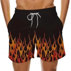 Outlet OUKU Men's Swim Trunks Swim Shorts 4-Way Stretch Fabric Board Shorts Bottoms Drawstring with Pockets Swimming Surfing Beach Water Sports Printed Summer Spring