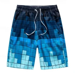 New OUKU Men's Swim Trunks Swim Shorts Board Shorts Bathing Suit Drawstring with Pockets Swimming Surfing Beach Water Sports Tropical Summer Spring
