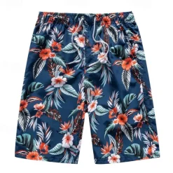 New OUKU Men's Swim Trunks Swim Shorts Board Shorts Bathing Suit Drawstring with Pockets Swimming Surfing Beach Water Sports Tropical Summer Spring