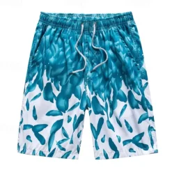 New OUKU Men's Swim Trunks Swim Shorts Board Shorts Bathing Suit Drawstring with Pockets Swimming Surfing Beach Water Sports Tropical Summer Spring
