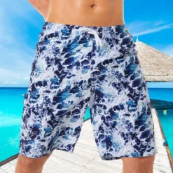 Hot OUKU Men's Swim Trunks Swim Shorts Board Shorts Pocket Drawstring Elastic Waistband Shorts Outdoor Sports & Outdoor Beach Fall Quick Dry Lightweight Soft Swimming Surfing Beach Tailored Fit Sportswear