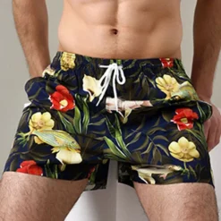 Clearance OUKU Men's Swim Trunks Swim Shorts Quick Dry Lightweight Board Shorts Bathing Suit with Pockets Mesh Lining Drawstring Swimming Surfing Beach Water Sports Floral Summer / Stretchy