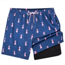 Sale OUKU Men's Swim Trunks Swim Shorts Board Shorts Bottoms Drawstring 2 in 1 with Pockets Swimming Surfing Beach Water Sports Printed Summer Spring