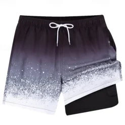 Sale OUKU Men's Swim Trunks Swim Shorts Board Shorts Bottoms Drawstring 2 in 1 with Pockets Swimming Surfing Beach Water Sports Printed Summer Spring