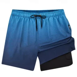 Sale OUKU Men's Swim Trunks Swim Shorts Board Shorts Bottoms Drawstring 2 in 1 with Pockets Swimming Surfing Beach Water Sports Printed Summer Spring
