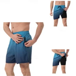 Sale OUKU Men's Swim Trunks Swim Shorts Board Shorts Bottoms Drawstring 2 in 1 with Pockets Swimming Surfing Beach Water Sports Printed Summer Spring