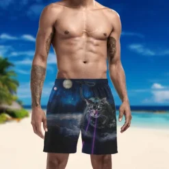Clearance OUKU Men's Swim Trunks Swim Shorts Quick Dry Lightweight Board Shorts Bottoms with Pockets Drawstring Swimming Surfing Beach Water Sports Animals Summer