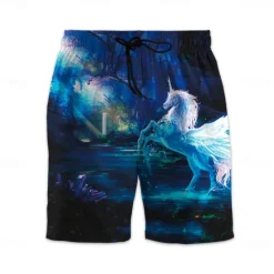 Clearance OUKU Men's Swim Trunks Swim Shorts Quick Dry Lightweight Board Shorts Bottoms with Pockets Drawstring Swimming Surfing Beach Water Sports Animals Summer