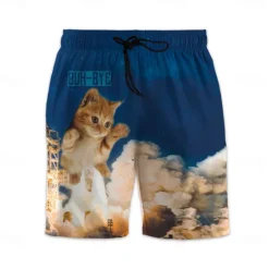 Clearance OUKU Men's Swim Trunks Swim Shorts Quick Dry Lightweight Board Shorts Bottoms with Pockets Drawstring Swimming Surfing Beach Water Sports Animals Summer