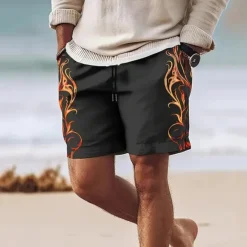 Online OUKU Men's Swim Trunks Swim Shorts 4-Way Stretch Fabric Board Shorts Bottoms Drawstring with Pockets Swimming Surfing Beach Water Sports Tropical Printed Summer Spring
