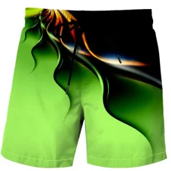 Hot OUKU Men's Swim Trunks Swim Shorts Quick Dry Board Shorts Bathing Suit Drawstring with Pockets Swimming Surfing Beach Water Sports Printed Summer Green