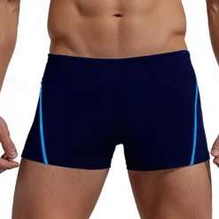 Discount OUKU Men's Swim Trunks Swim Shorts Swimwear Bottoms Swimming Surfing Beach Water Sports Patchwork Summer Spring Black