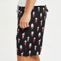 Hot OUKU Men's Swim Trunks Swim Shorts Quick Dry Lightweight Board Shorts Bathing Suit with Pockets Drawstring Swimming Surfing Beach Water Sports Printed Summer Black