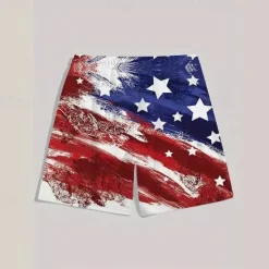 Sale OUKU Men's Swim Trunks Swim Shorts 4-Way Stretch Fabric Board Shorts Bottoms Drawstring with Pockets Swimming Surfing Beach Water Sports Printed National Flag Summer Spring