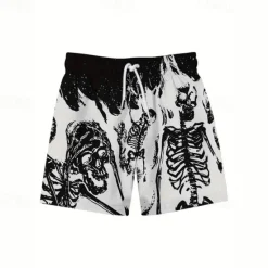 Outlet OUKU Men's Swim Trunks Swim Shorts Board Shorts Bottoms Drawstring with Pockets Swimming Surfing Beach Water Sports Printed Summer Spring Black