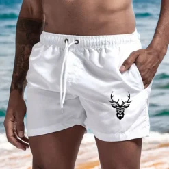 New OUKU Men's Swim Trunks Swim Shorts Board Shorts Bathing Suit Drawstring Mesh Lining with Pockets Swimming Surfing Beach Water Sports Printed Summer Spring
