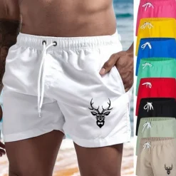 New OUKU Men's Swim Trunks Swim Shorts Board Shorts Bathing Suit Drawstring Mesh Lining with Pockets Swimming Surfing Beach Water Sports Printed Summer Spring