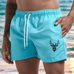 New OUKU Men's Swim Trunks Swim Shorts Board Shorts Bathing Suit Drawstring Mesh Lining with Pockets Swimming Surfing Beach Water Sports Printed Summer Spring