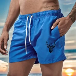 New OUKU Men's Swim Trunks Swim Shorts Board Shorts Bathing Suit Drawstring Mesh Lining with Pockets Swimming Surfing Beach Water Sports Printed Summer Spring