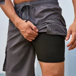Sale OUKU Men's Swim Trunks Swim Shorts Board Shorts Bottoms Drawstring with Pockets Swimming Surfing Beach Water Sports Solid Colored Summer Spring