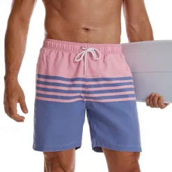 Clearance OUKU Men's Swim Trunks Swim Shorts Board Shorts Bottoms Drawstring with Pockets Swimming Surfing Beach Water Sports Tropical Printed Summer Spring