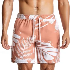 Clearance OUKU Men's Swim Trunks Swim Shorts Board Shorts Bottoms Drawstring with Pockets Swimming Surfing Beach Water Sports Tropical Printed Summer Spring