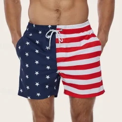 Outlet OUKU Men's Swim Trunks Swim Shorts Quick Dry Lightweight Board Shorts Bathing Suit Drawstring with Pockets Swimming Surfing Beach Water Sports Printed Summer Red