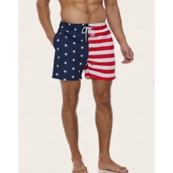 Outlet OUKU Men's Swim Trunks Swim Shorts Quick Dry Lightweight Board Shorts Bathing Suit Drawstring with Pockets Swimming Surfing Beach Water Sports Printed Summer Red
