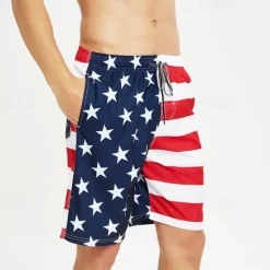 Outlet OUKU Men's Swim Trunks Swim Shorts Quick Dry Lightweight Board Shorts Bathing Suit Drawstring with Pockets Swimming Surfing Beach Water Sports Printed Summer Red