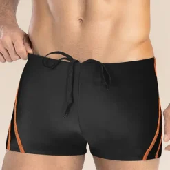 OUKU Men's Swim Trunks Swim Shorts Swimwear Bottoms Drawstring Swimming Surfing Beach Water Sports Patchwork Summer Spring Black