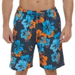 Clearance OUKU Men's Swim Trunks Swim Shorts Board Shorts Bathing Suit Drawstring with Pockets Swimming Surfing Beach Water Sports Tropical Printed Summer Spring