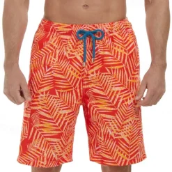 Clearance OUKU Men's Swim Trunks Swim Shorts Board Shorts Bathing Suit Drawstring with Pockets Swimming Surfing Beach Water Sports Tropical Printed Summer Spring
