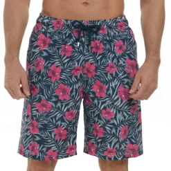 Clearance OUKU Men's Swim Trunks Swim Shorts Board Shorts Bathing Suit Drawstring with Pockets Swimming Surfing Beach Water Sports Tropical Printed Summer Spring