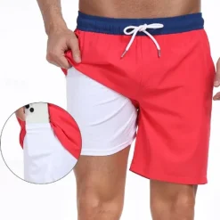 Best OUKU Men's Swim Trunks Swim Shorts Board Shorts Bottoms Drawstring with Pockets Swimming Surfing Beach Water Sports Solid Colored Summer Spring