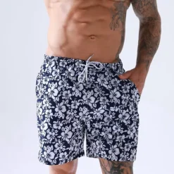 Discount OUKU Men's Swim Trunks Swim Shorts Quick Dry Lightweight Board Shorts Bathing Suit with Pockets Mesh Lining Drawstring Swimming Surfing Beach Water Sports Printed Summer White / black