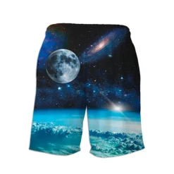 New OUKU Men's Swim Trunks Swim Shorts Quick Dry Lightweight Board Shorts Bottoms with Pockets Drawstring Swimming Surfing Beach Water Sports Universe Summer